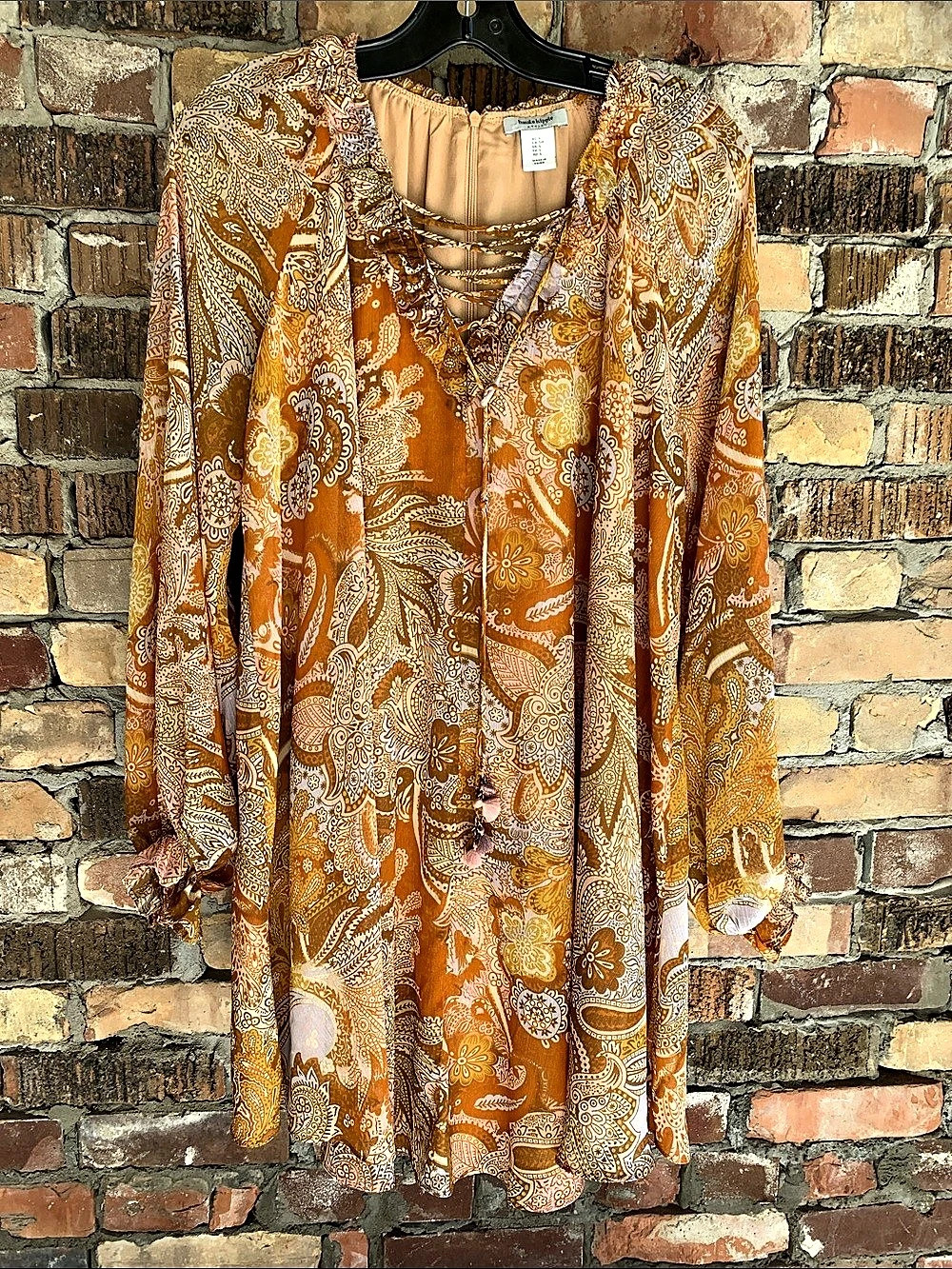 Haute Hippie Paisley dress in Orange & Brown Size Small